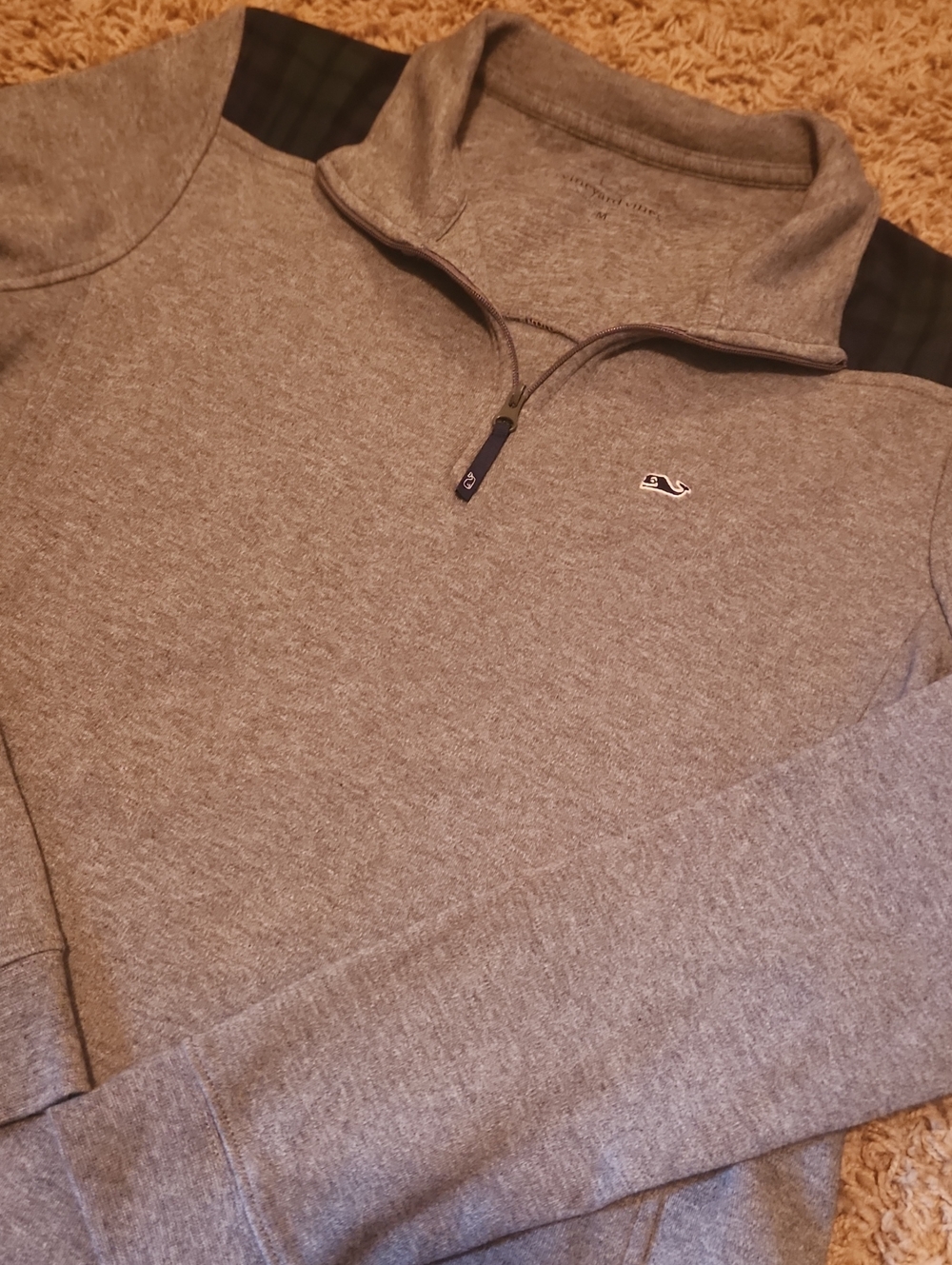 Vineyard Vines Grey Quarter-Zip Pullover Womans Size Medium - Picture 6 of 9